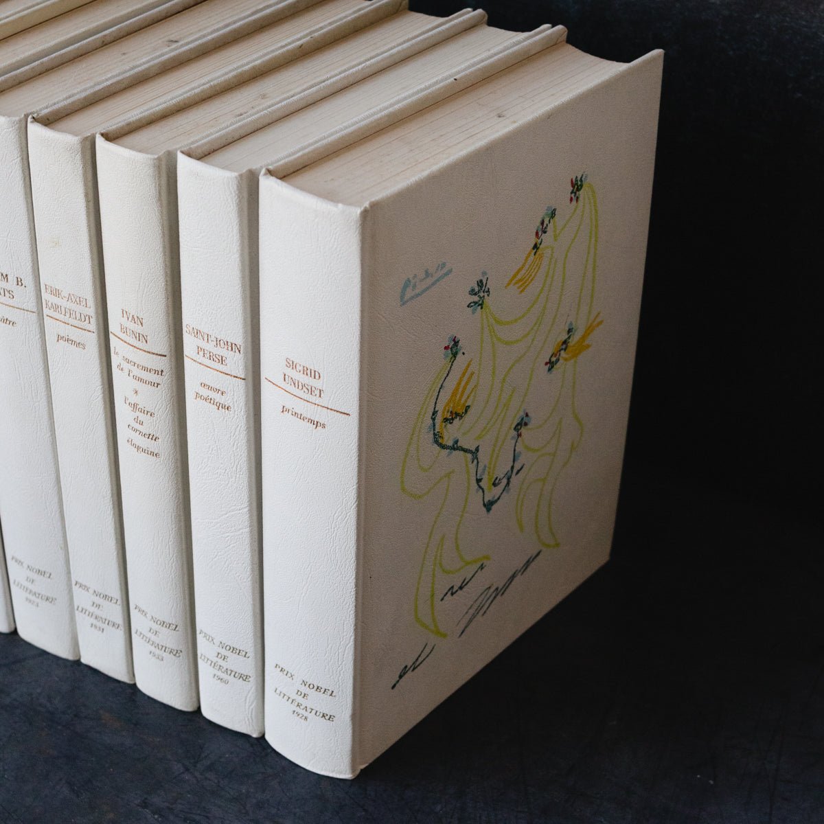 Leather Bound Nobel Prize for Literature Volume - elsie green - Decor
