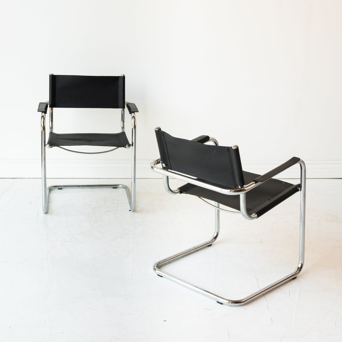 Leather Cantilever Arm Chair - elsie green - furniture