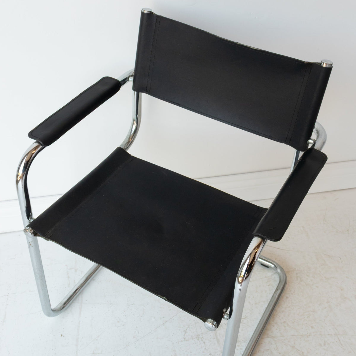 Leather Cantilever Arm Chair - elsie green - furniture
