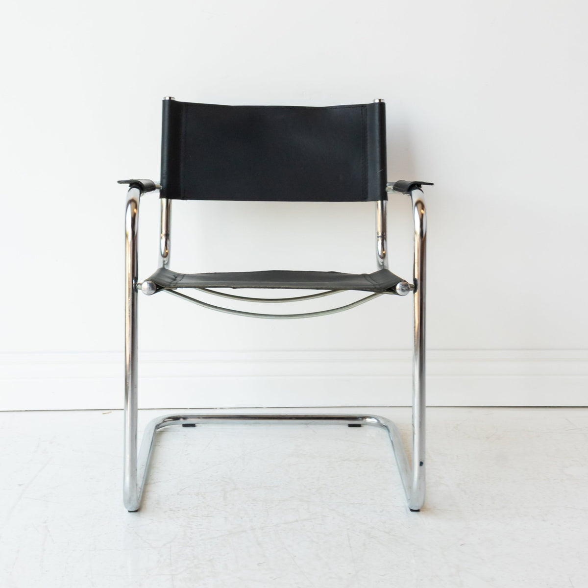 Leather Cantilever Arm Chair - elsie green - furniture