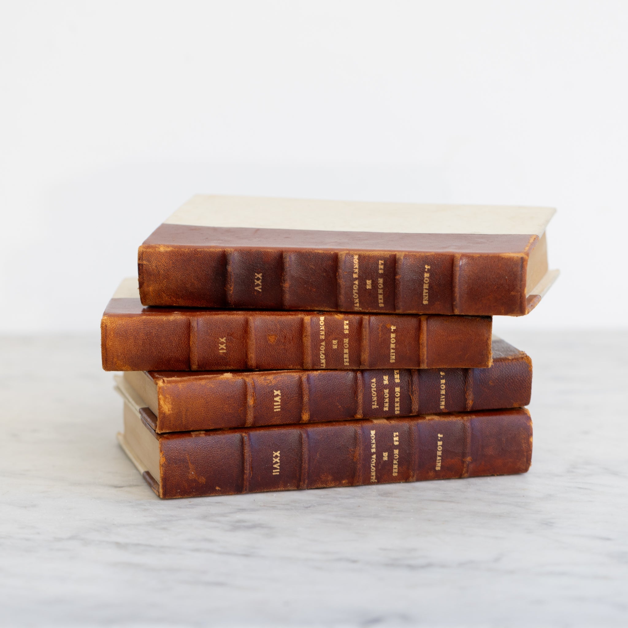 Leather Library Book set of 4 | Les Hommes de Bon Vilant - elsie green - decor