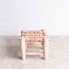 Leather Moroccan Stool - elsie green - Furniture