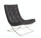 Leather Slope Chair & Ottoman - elsie green - furniture