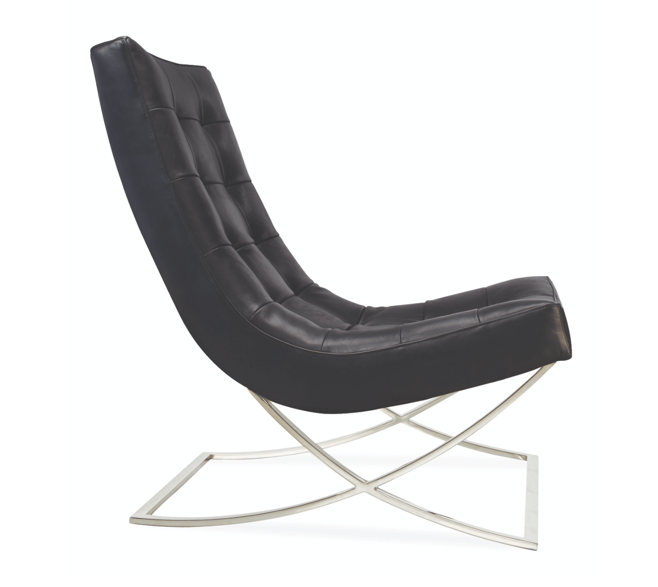 Leather Slope Chair & Ottoman - elsie green - furniture