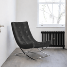 Leather Slope Chair & Ottoman - elsie green - furniture