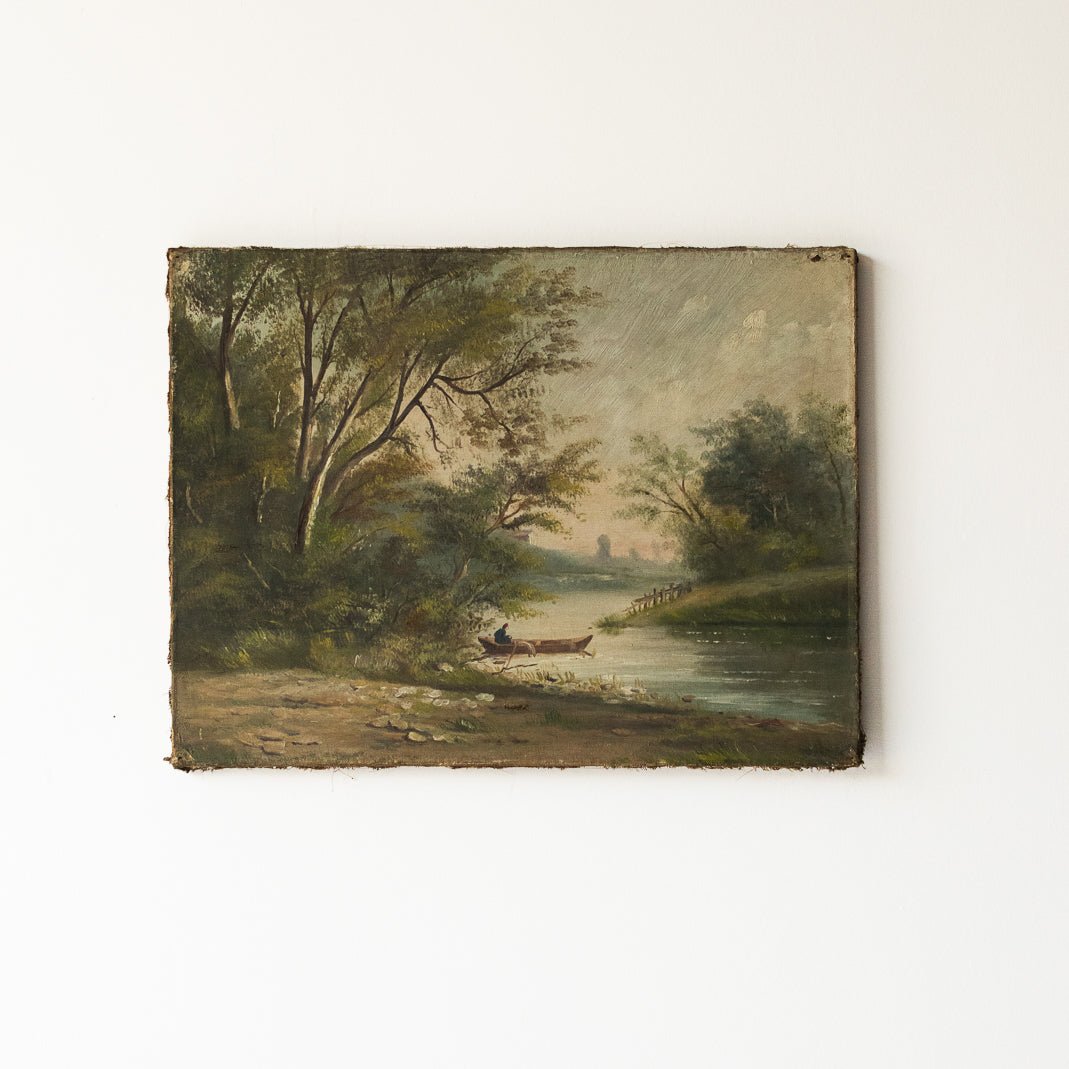 Les Bords De Soane Landscape Oil Painting - elsie green - Art