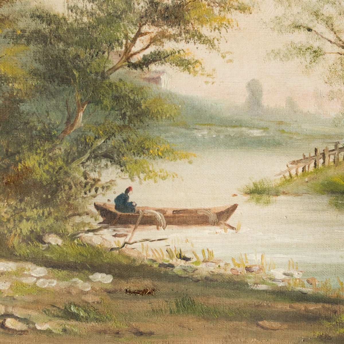Les Bords De Soane Landscape Oil Painting - elsie green - Art