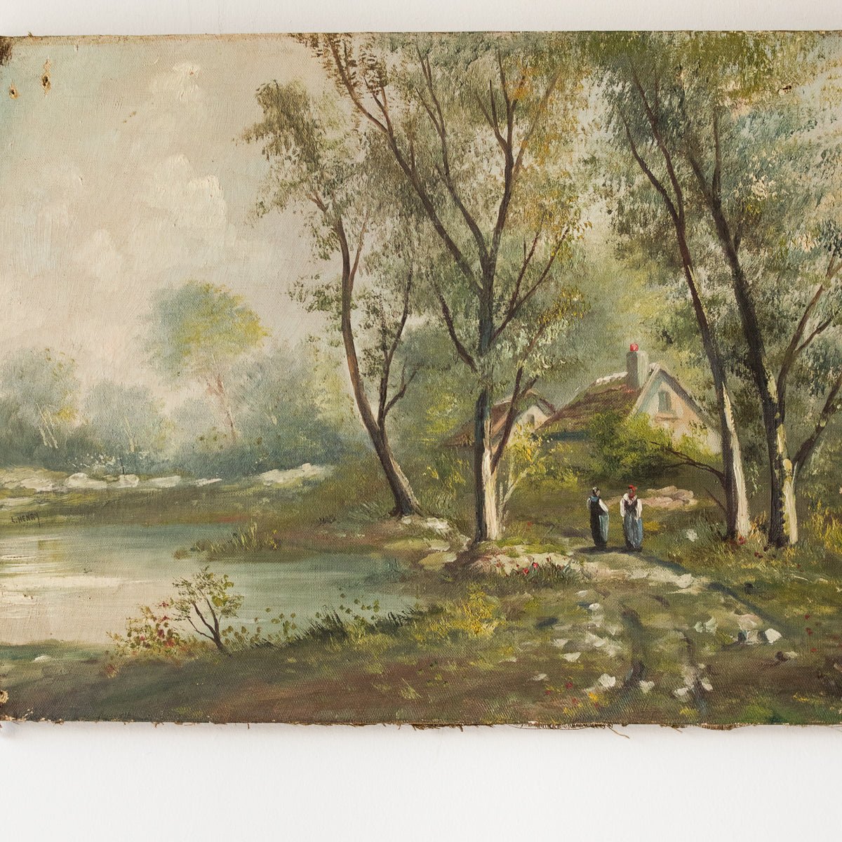 Les Bords De Soane Landscape Oil Painting - elsie green - Art