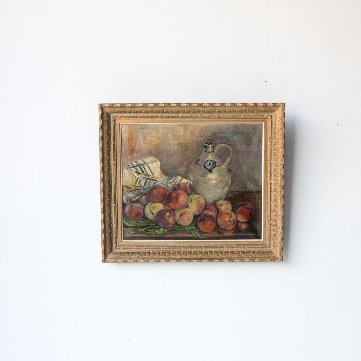 Les Pêches Au Vin Still Life Oil Painting - elsie green - Art