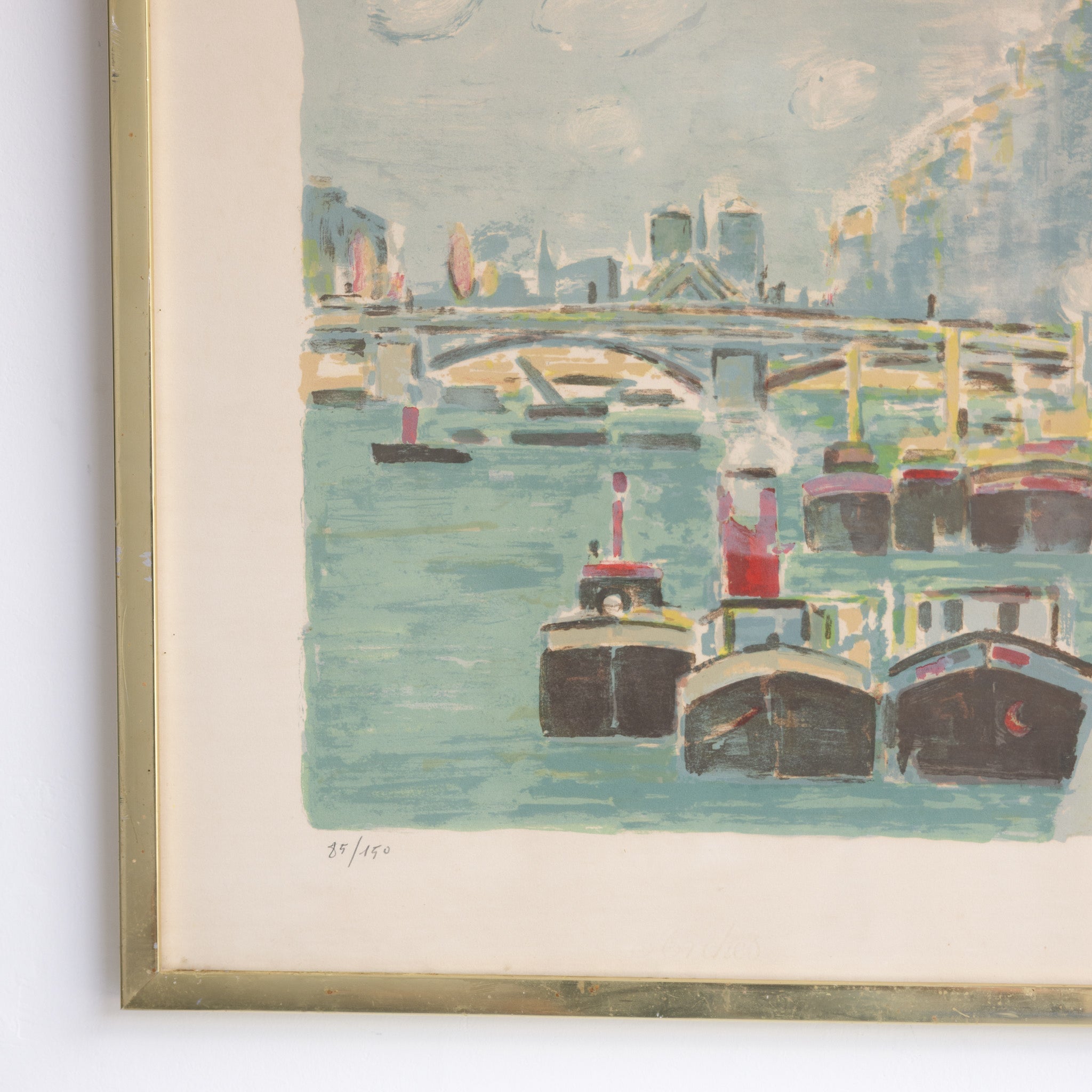 Les Peniches de Notre Dame Paris Lithograph - elsie green - Paintings .