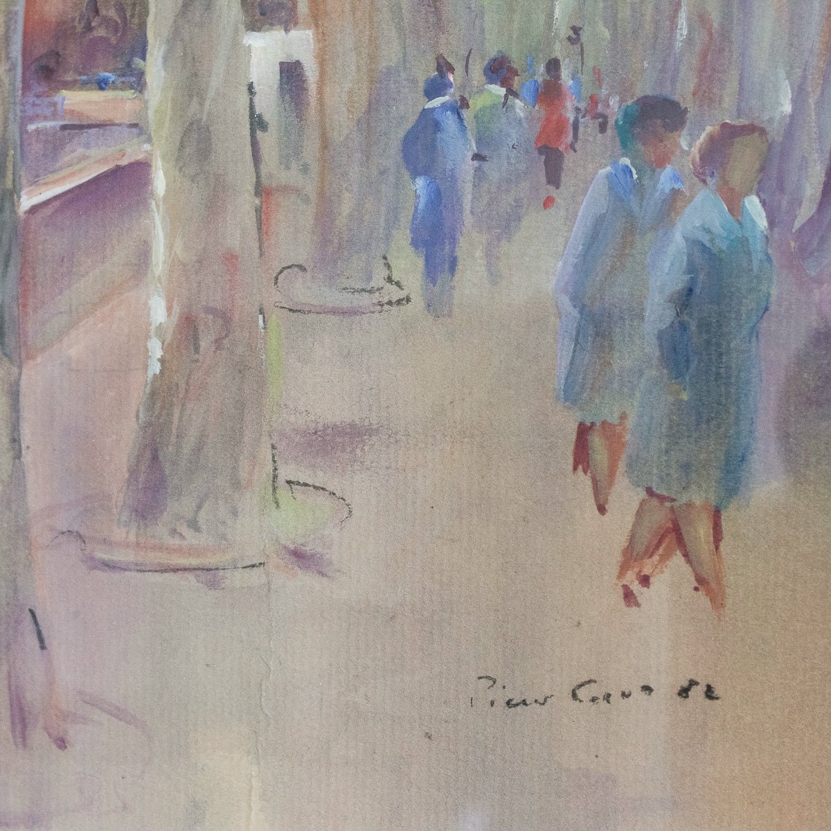 Les Quais De Lyon Watercolor Painting - elsie green - Art