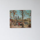Les Quais de Seine, Notre Dame de Paris Oil Painting | Dated 1878 - elsie green - art
