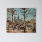 Les Quais de Seine, Notre Dame de Paris Oil Painting | Dated 1878 - elsie green - art