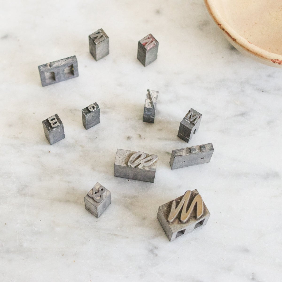 Letterpress Stamps with Provencal Bowl - elsie green - decor