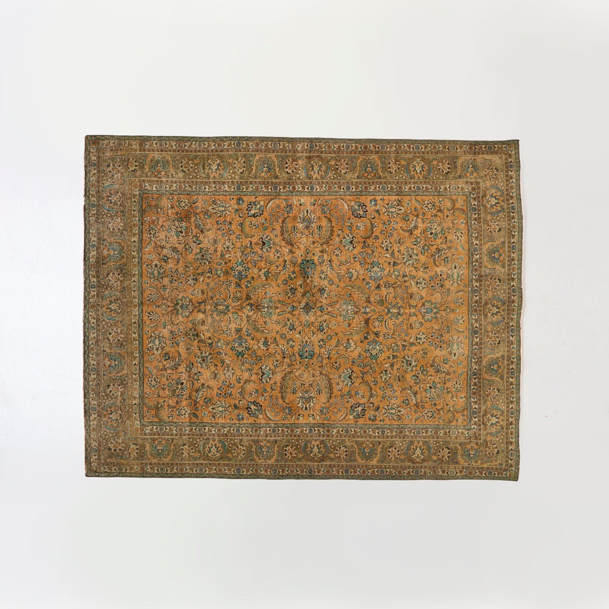 Libourne Vintage Hand Knotted Rug | 9'7" x 12'3.5" - elsie green - textiles