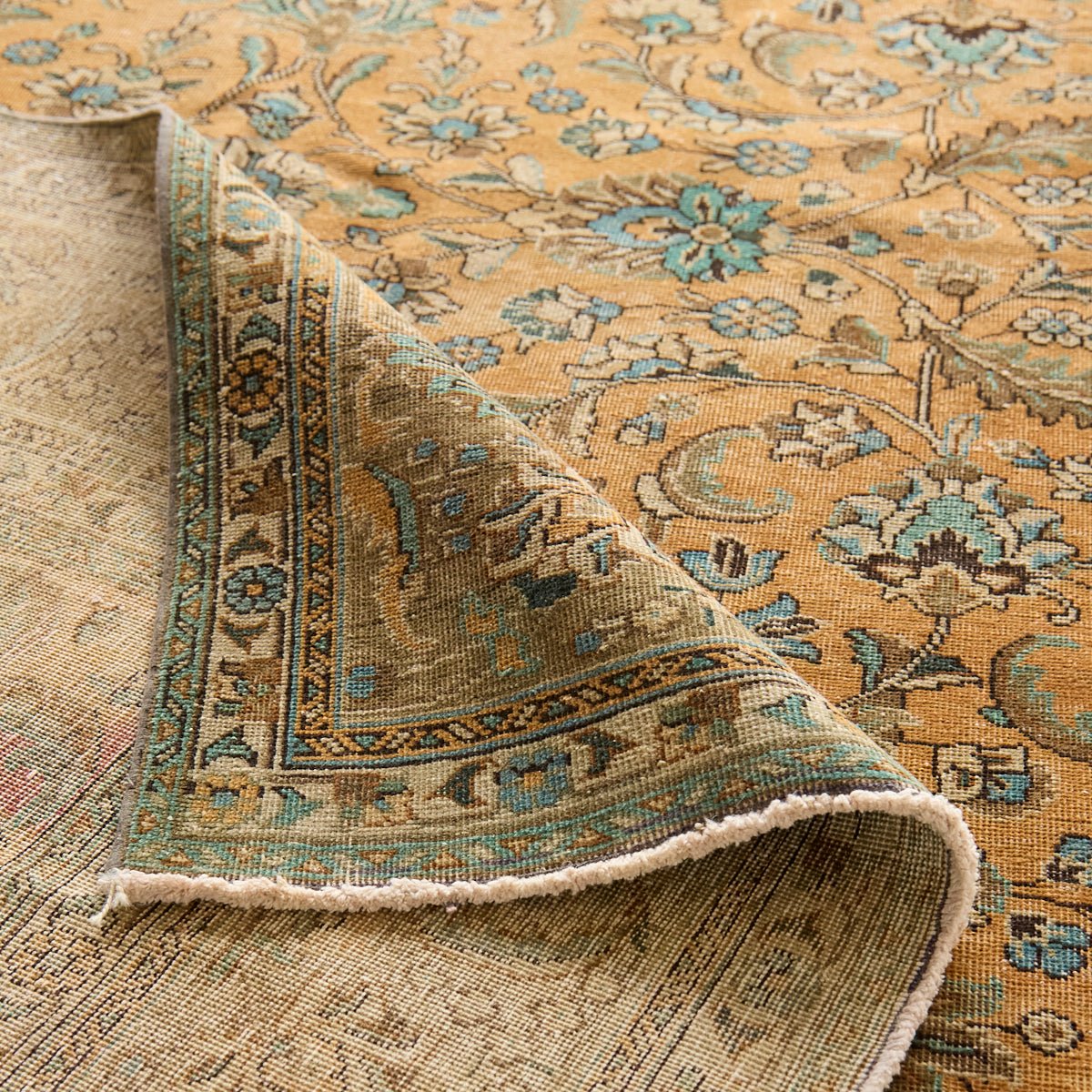 Libourne Vintage Hand Knotted Rug | 9'7" x 12'3.5" - elsie green - textiles