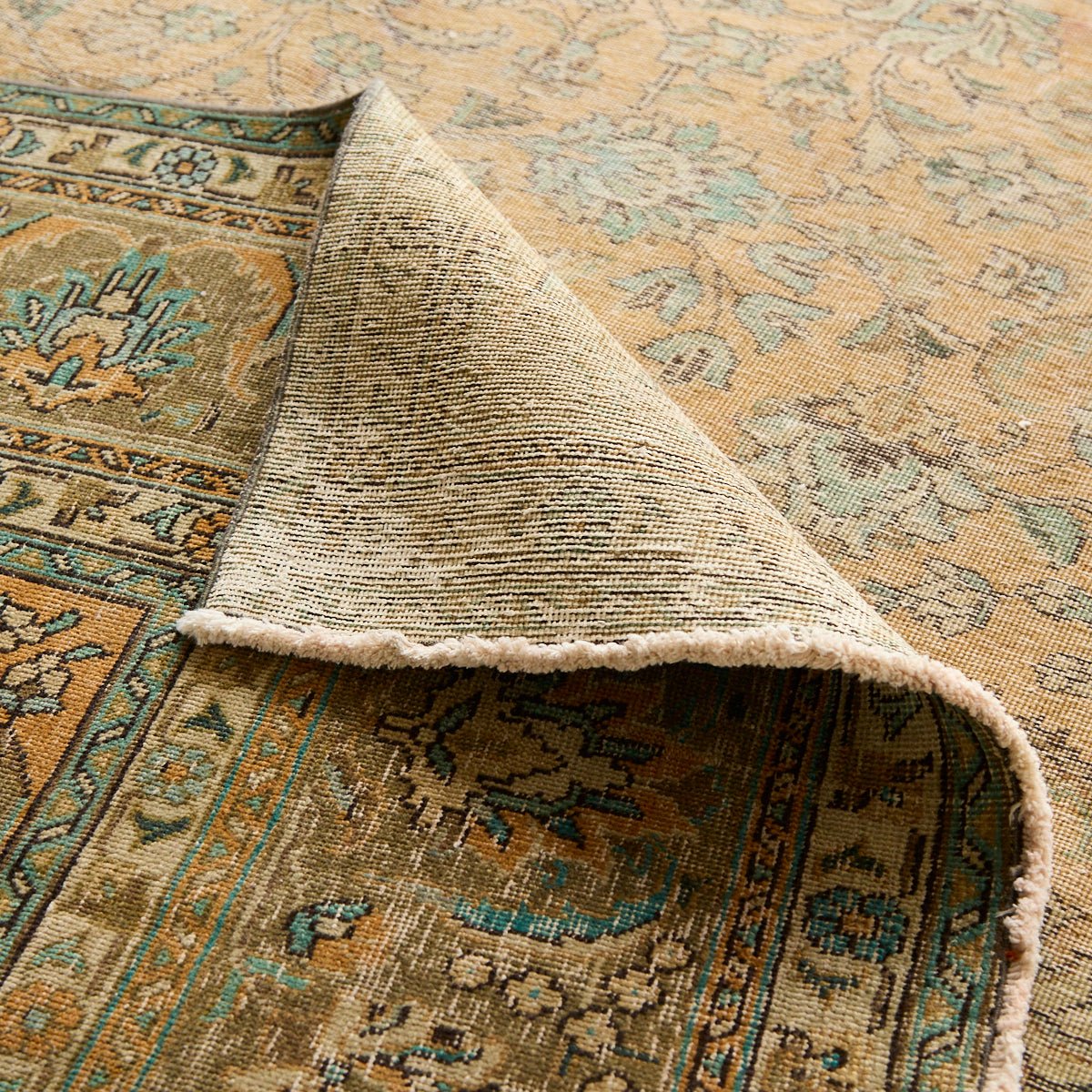 Libourne Vintage Hand Knotted Rug | 9'7" x 12'3.5" - elsie green - textiles