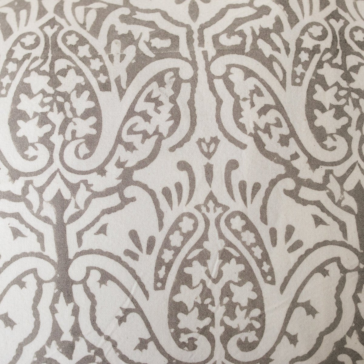 Limited Edition Block Print Pillow Cover | Dominique French Grey - elsie green - Textiles