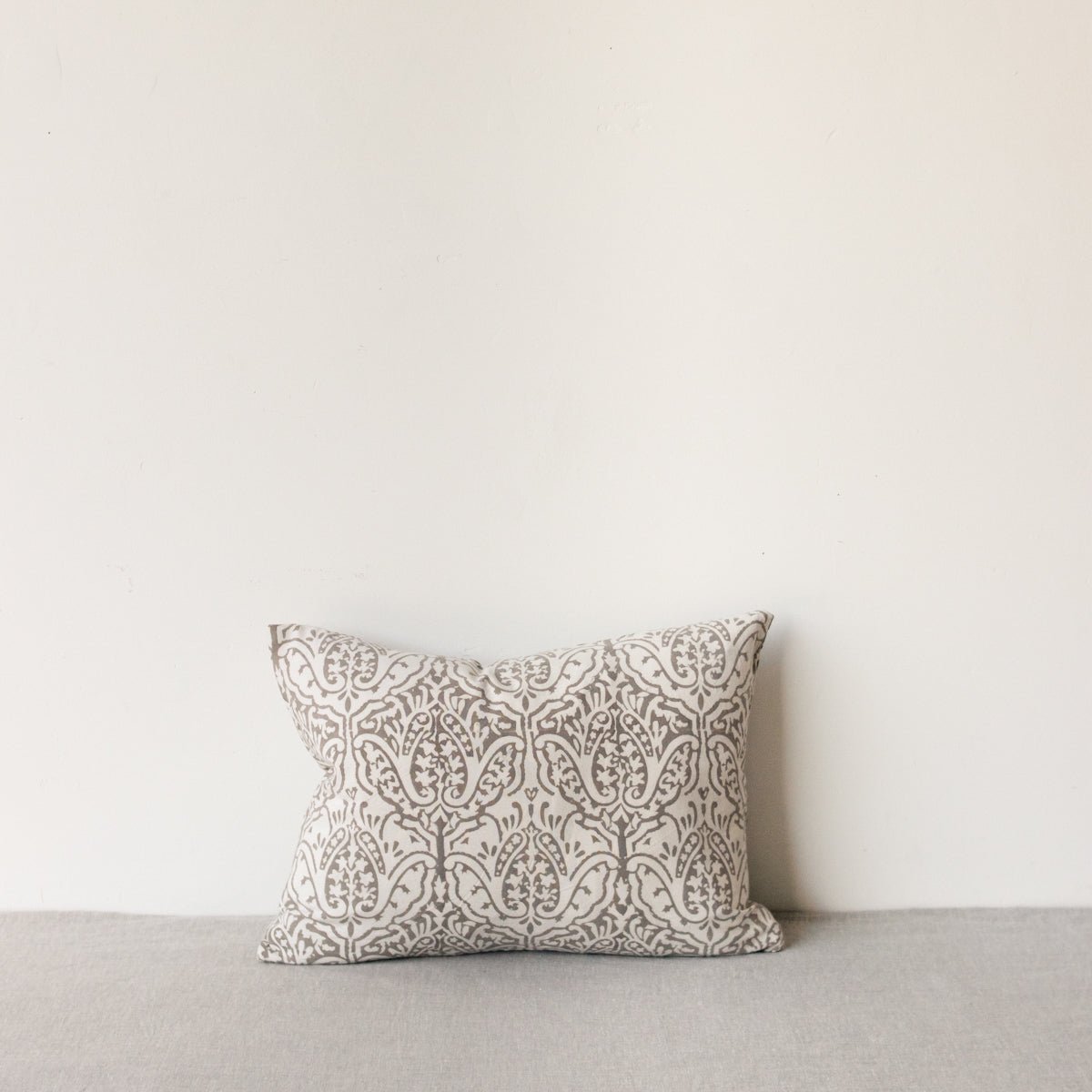 Limited Edition Block Print Pillow Cover | Dominique French Grey - elsie green - Textiles