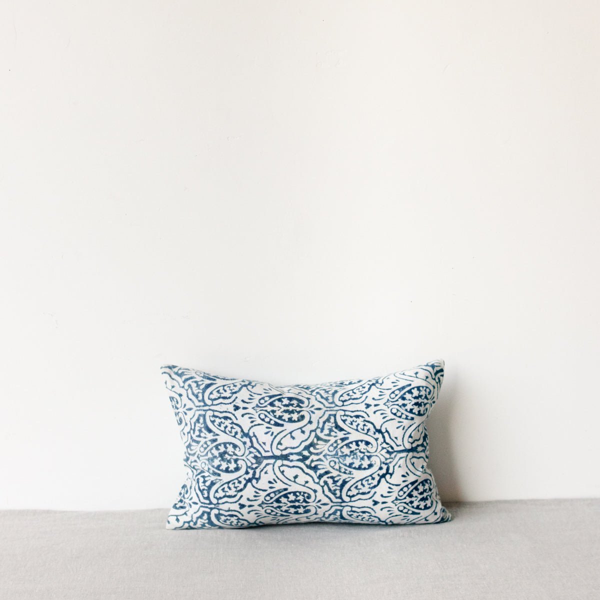 Limited Edition Block Print Pillow Cover | Dominique Indigo - elsie green - Textiles