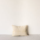 Limited Edition Block Print Pillow Cover | Juliette Gold Reversing to Viviane Gold - elsie green - Textiles