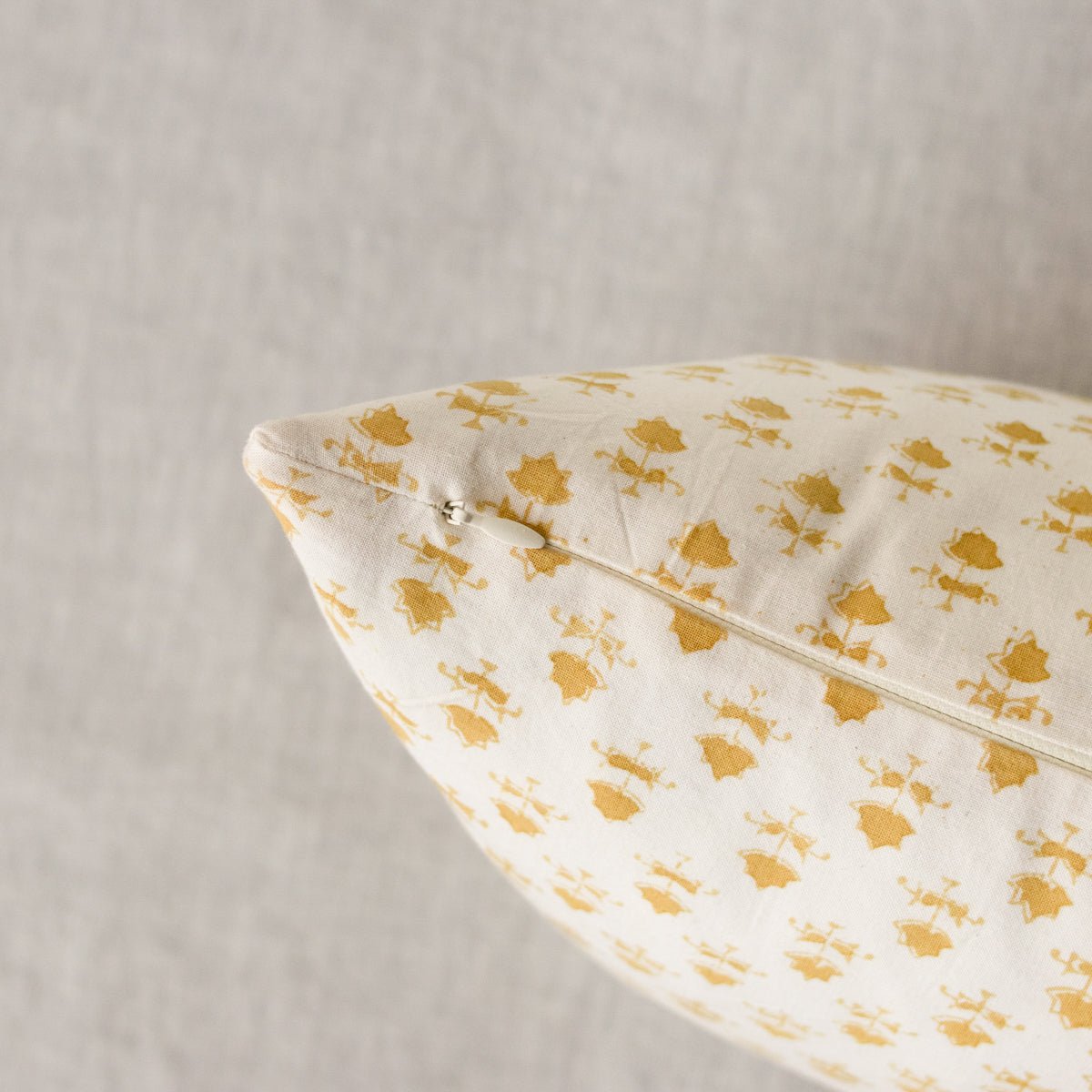Limited Edition Block Print Pillow Cover | Juliette Gold - elsie green - Textiles