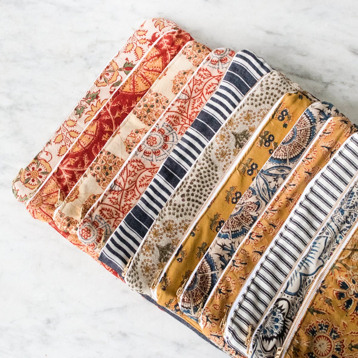 Limited Edition Zipper Pouch Large - elsie green - textiles