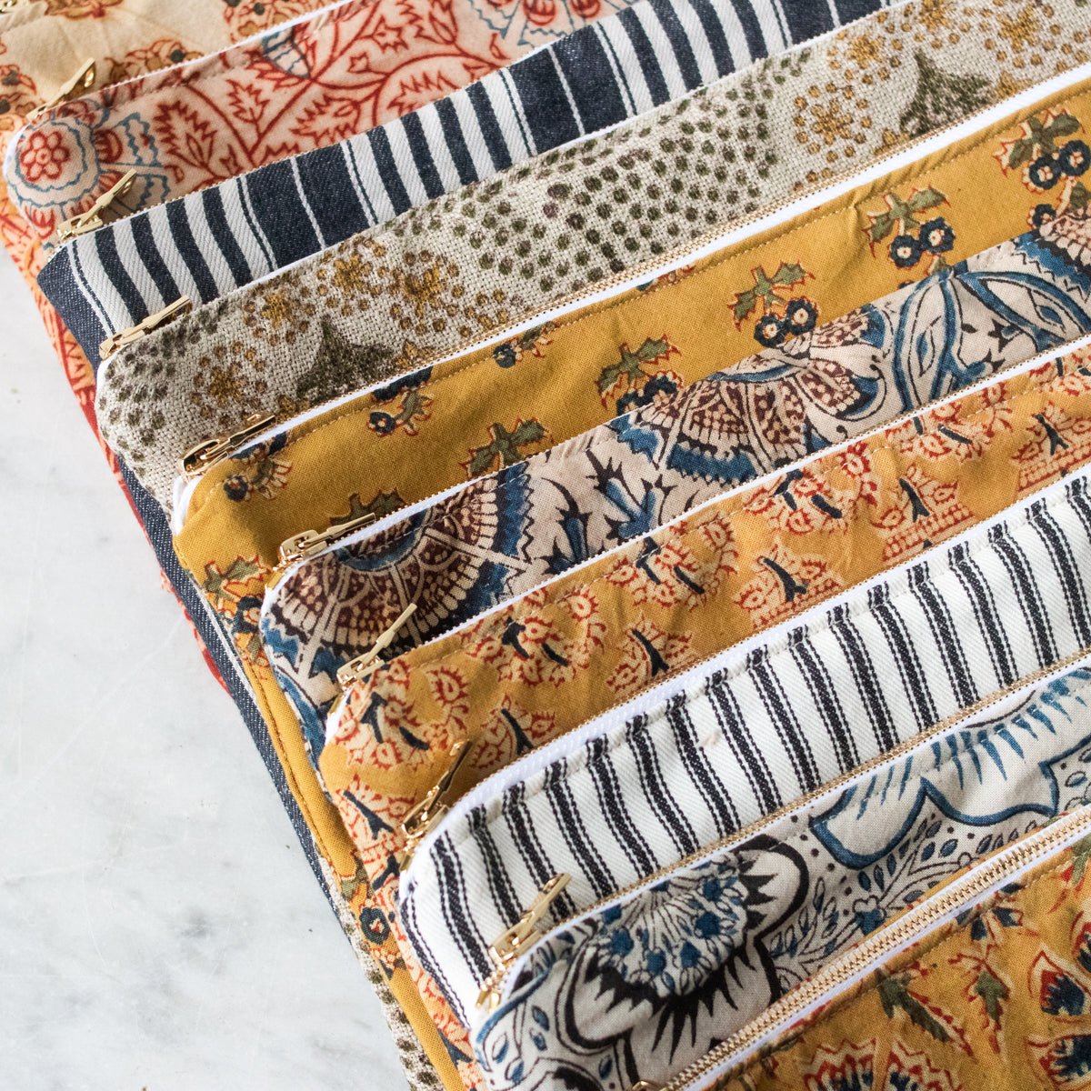 Limited Edition Zipper Pouch Large - elsie green - textiles
