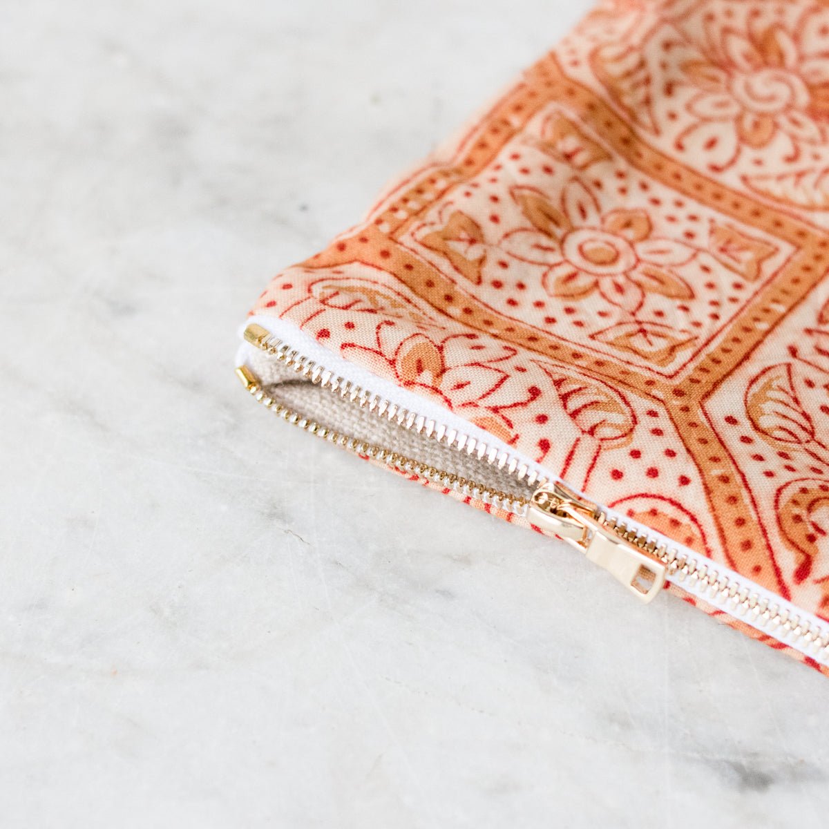 Limited Edition Zipper Pouch | Lipika Gold - elsie green - textiles