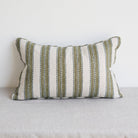 Linen Block Print Pillow Cover | Limeuil Stripe - elsie green - Textiles