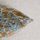 Linen Block Print Pillow Cover | Yvoire Tobacco - elsie green - Textiles