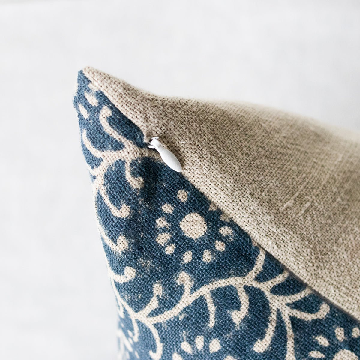 Linen Block Printed Pillow Cover | Kochin - elsie green - Textiles
