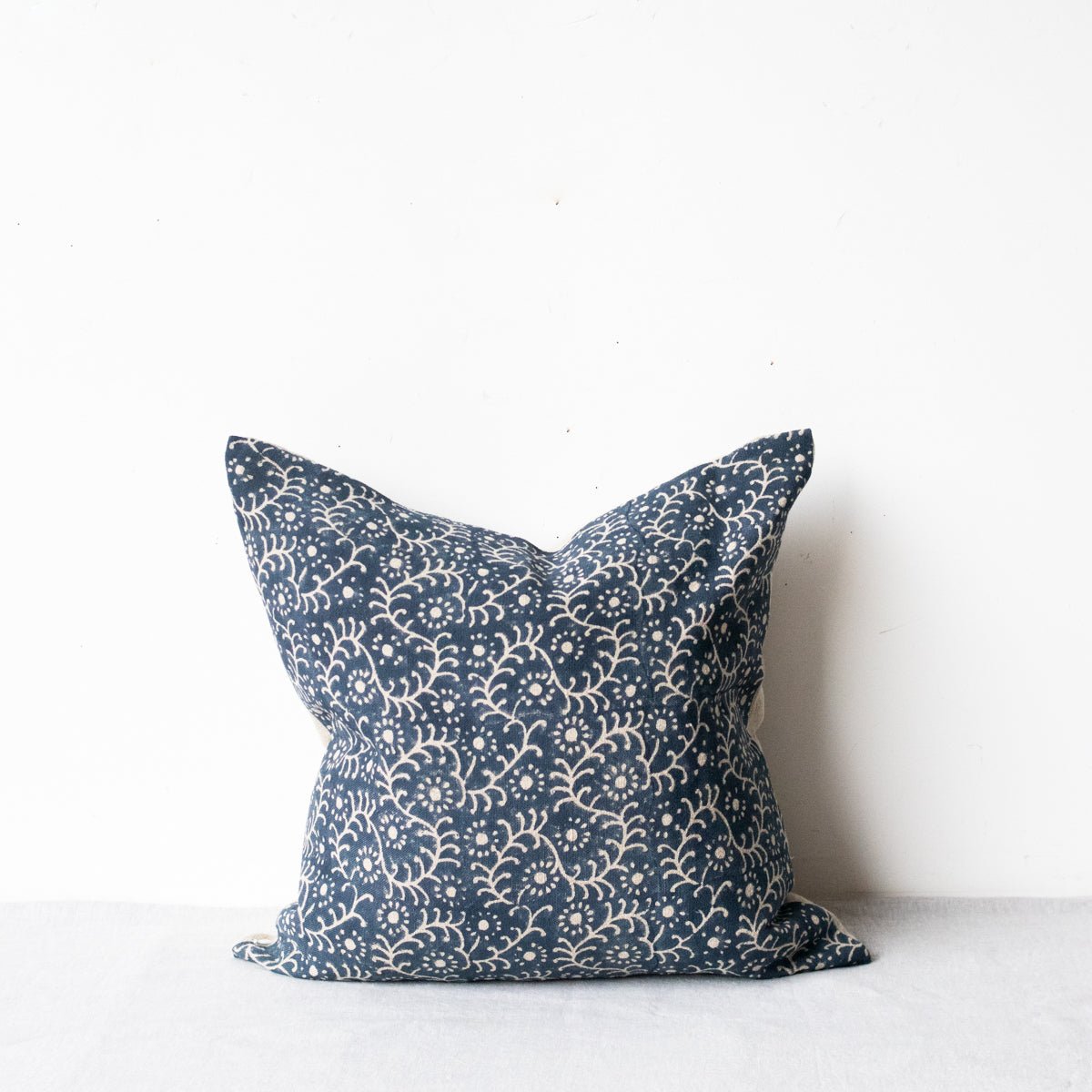 Linen Block Printed Pillow Cover | Kochin - elsie green - Textiles