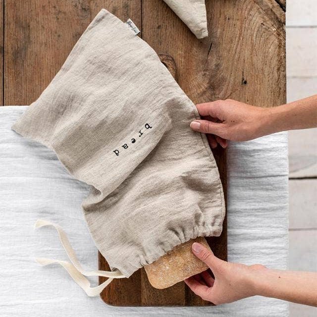 Linen Bread Bag - elsie green - textiles