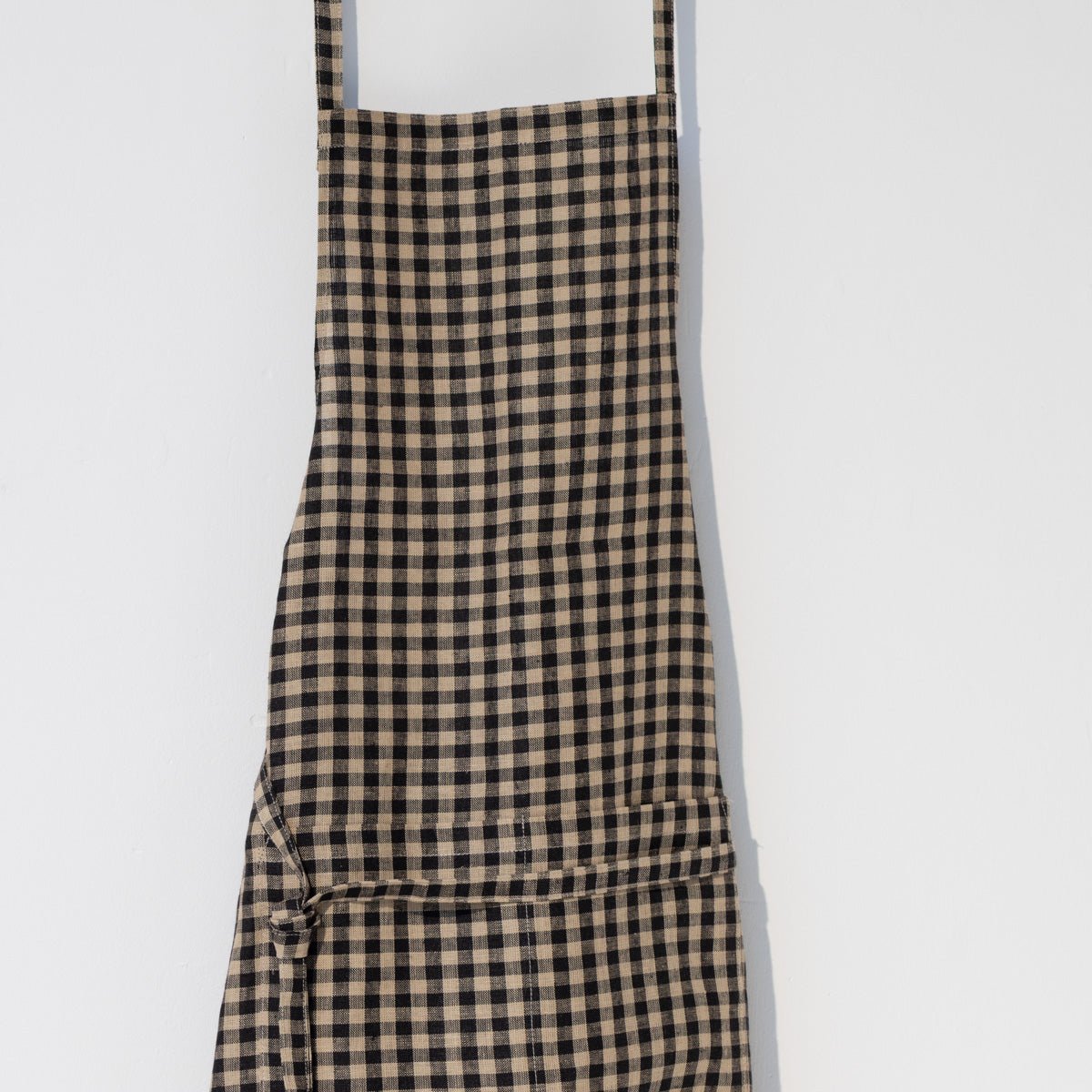 Linen Daily Apron | Black Gingham - elsie green - Textiles