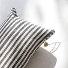 Linen Stripe Lumbar Pillow - elsie green - Textiles