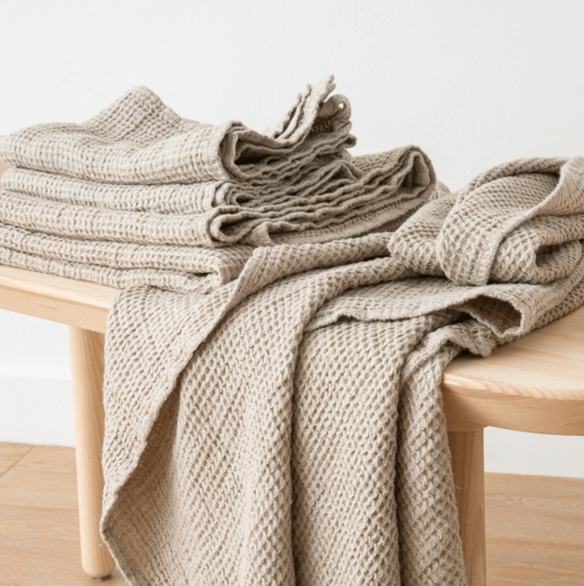 Linen Waffle Towel | Natural - elsie green - textiles
