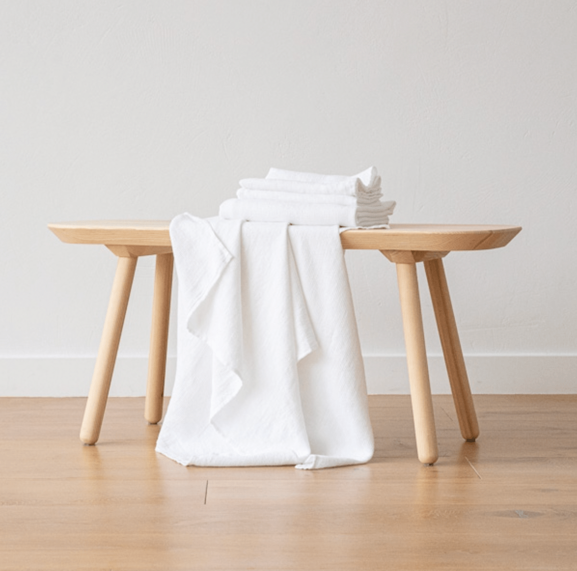 Linen Waffle Towel | White - elsie green - textiles