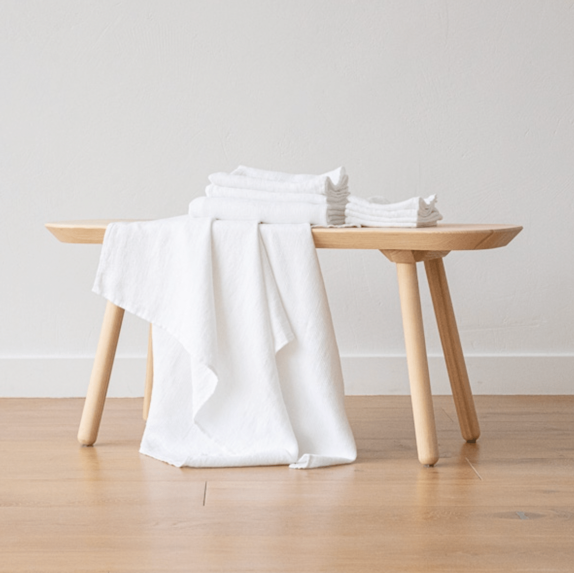 Linen Waffle Towel | White - elsie green - textiles