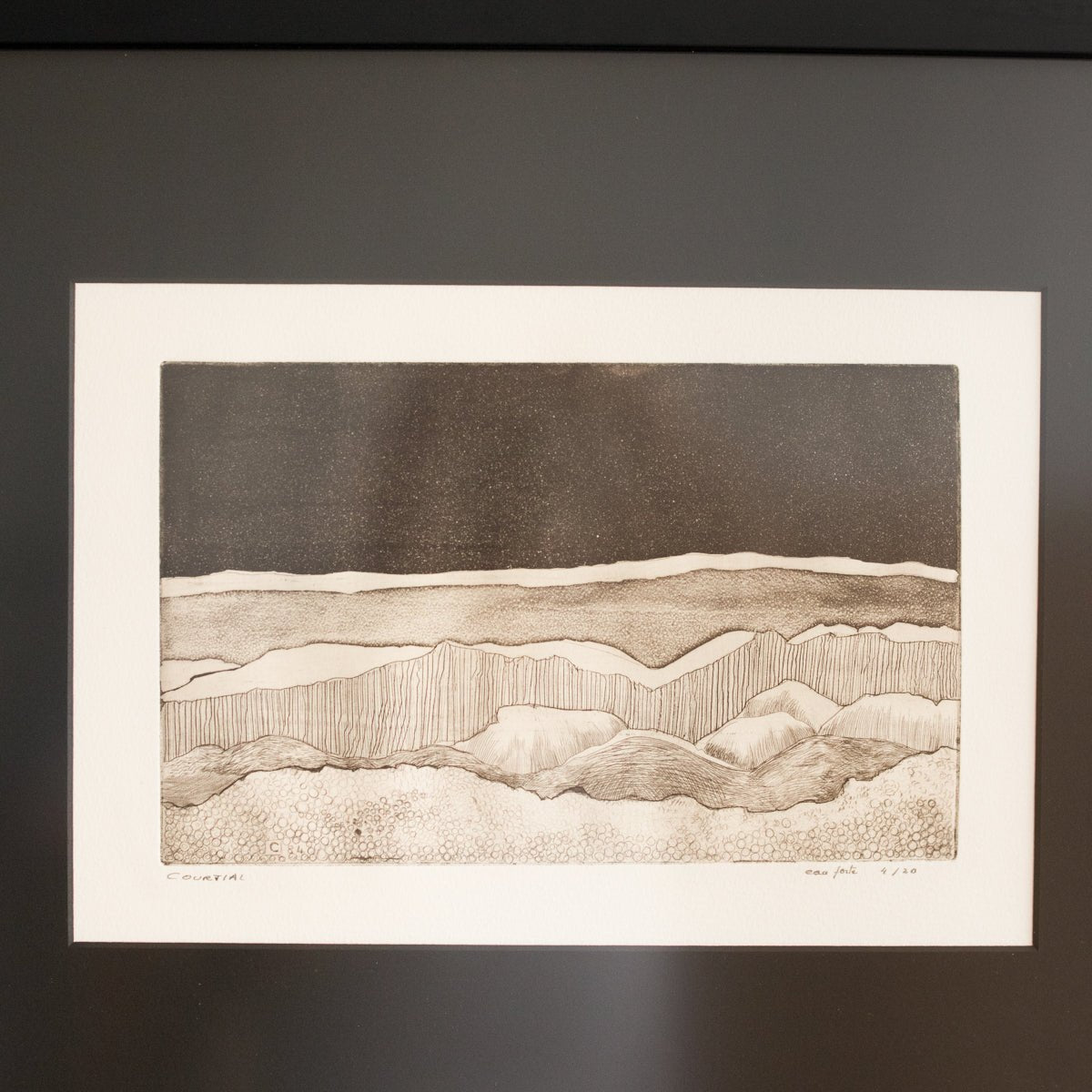Lithograph With Landscape In Black & White - elsie green - Art