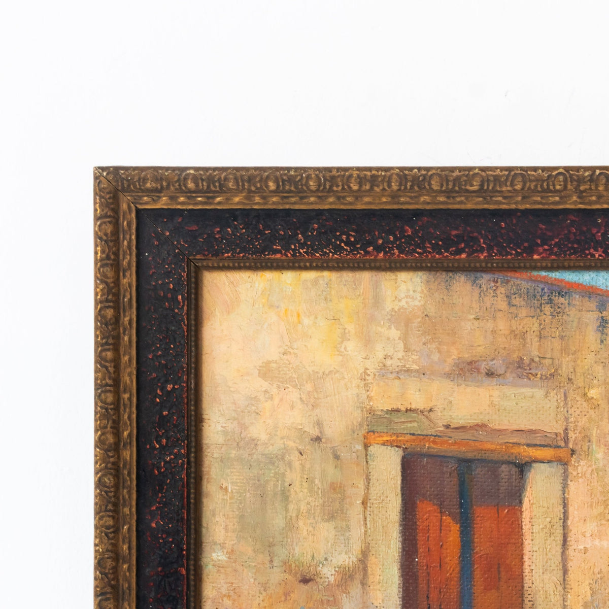 Lone Figure with Red Door Oil Painting - elsie green - art
