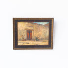 Lone Figure with Red Door Oil Painting - elsie green - art