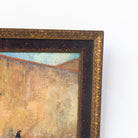 Lone Figure with Red Door Oil Painting - elsie green - art