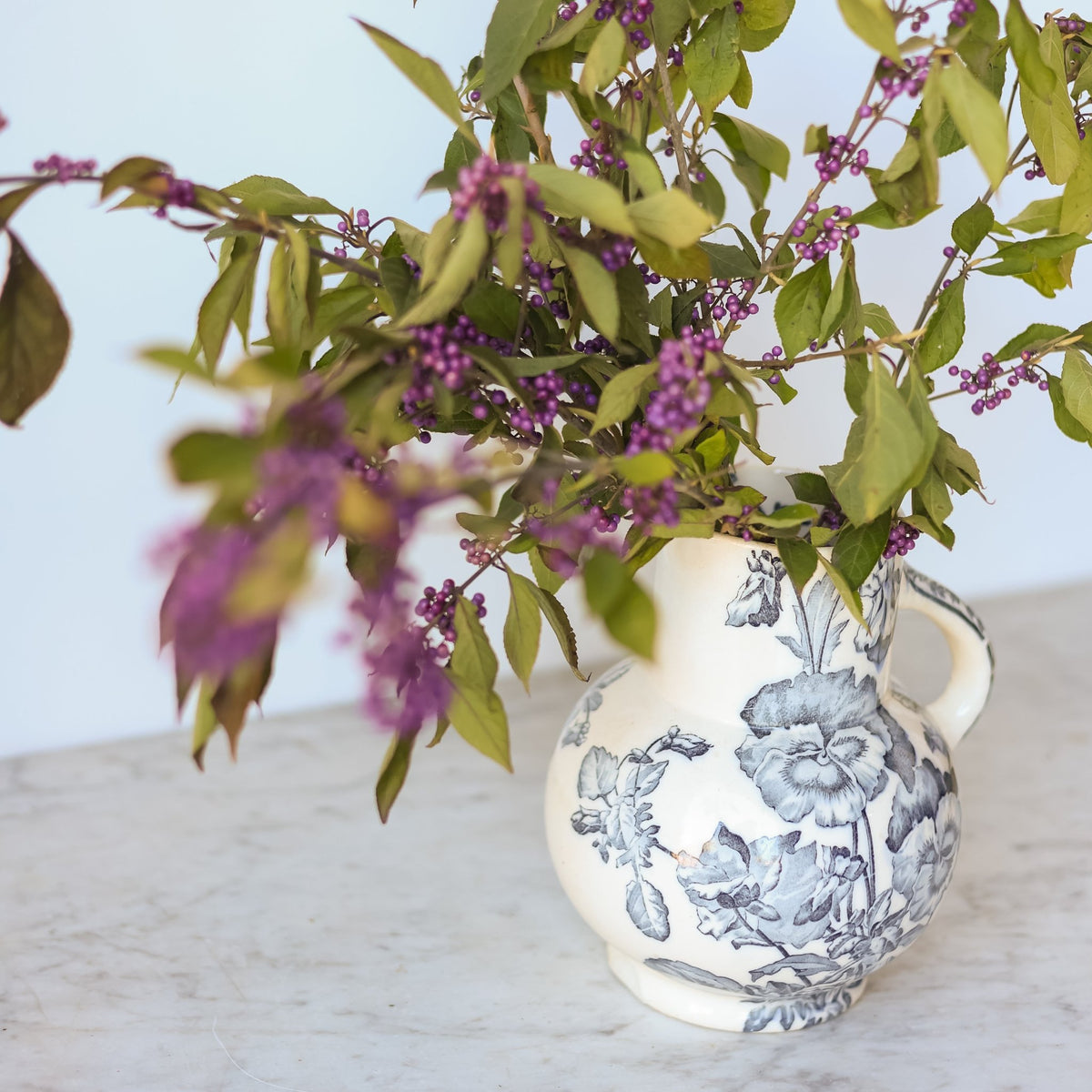 Longchamp Pensées Transferware Pitcher - elsie green - the french kitchen