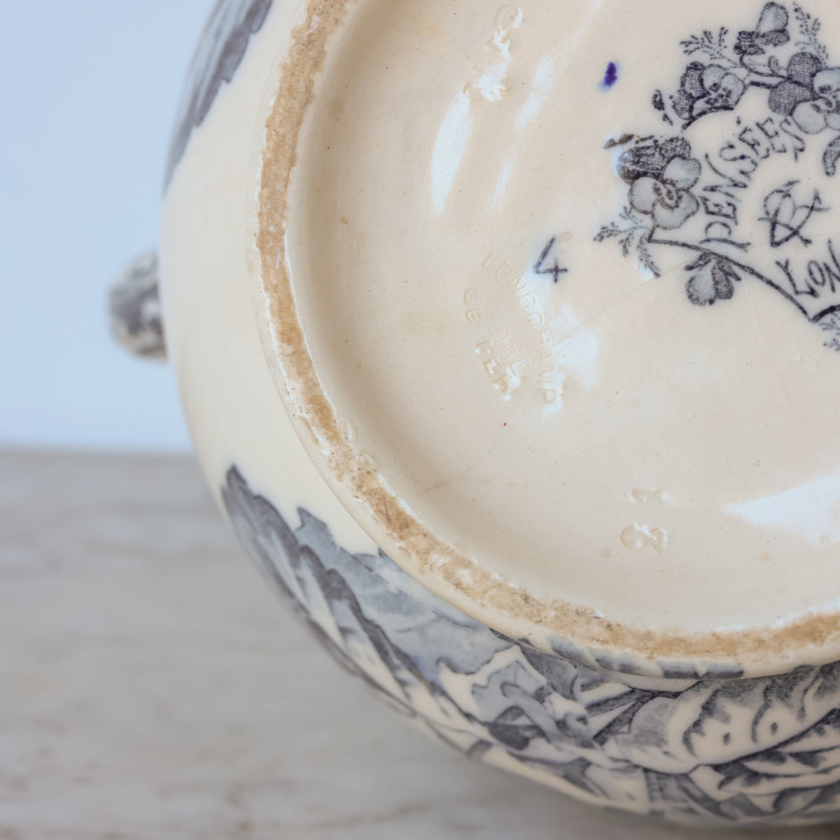 Longchamp Pensées Transferware Pitcher - elsie green - the french kitchen