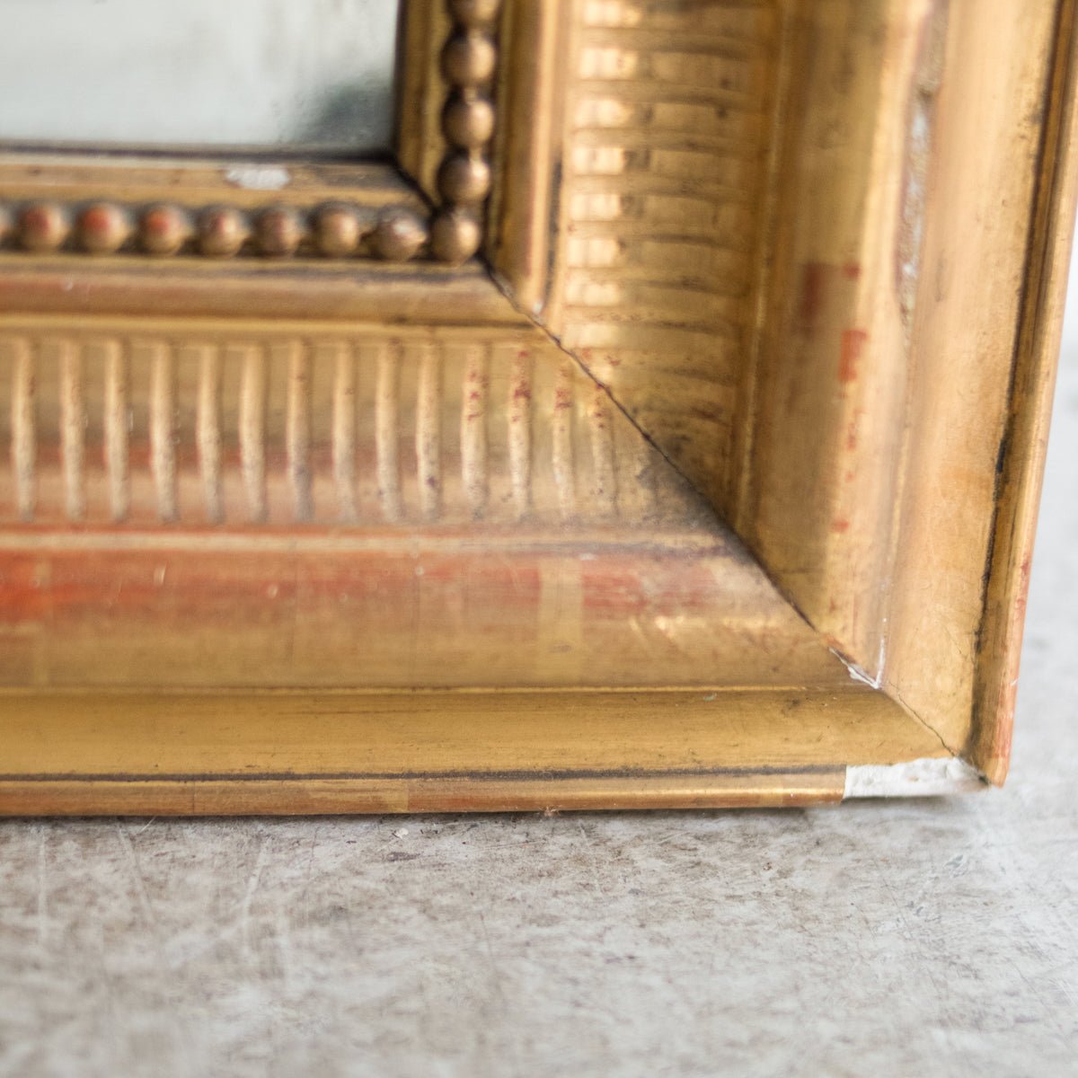 Louis Philippe Mirror with Red Clay Bole | 36 x 51 - elsie green - decor