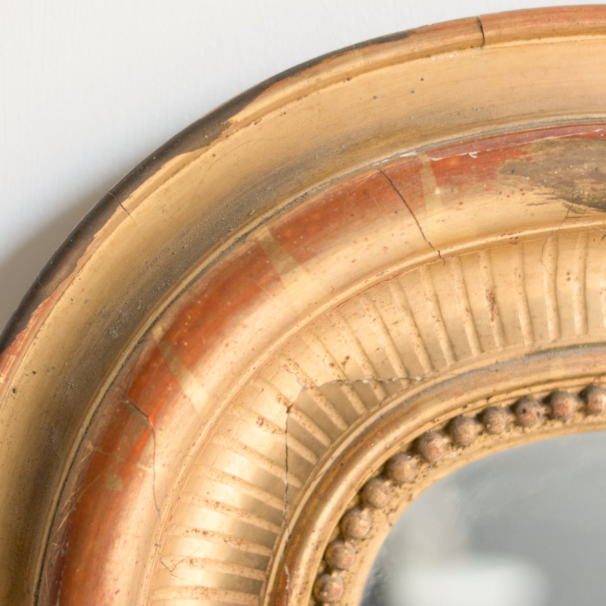 Louis Philippe Mirror with Red Clay Bole | 36 x 51 - elsie green - decor