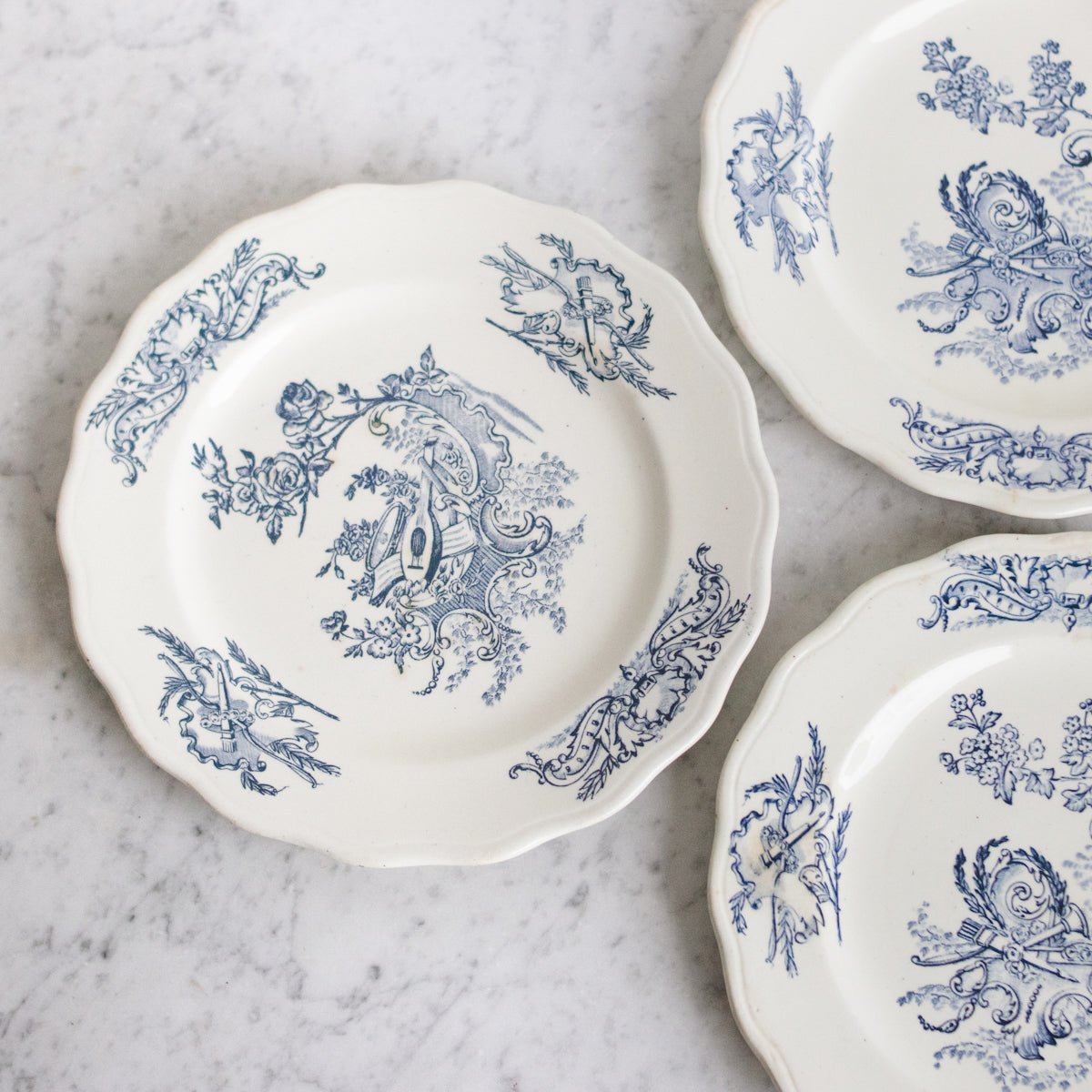 Louis XVI Transferware Dinner Plate Set of 4 - elsie green - The French Kitchen