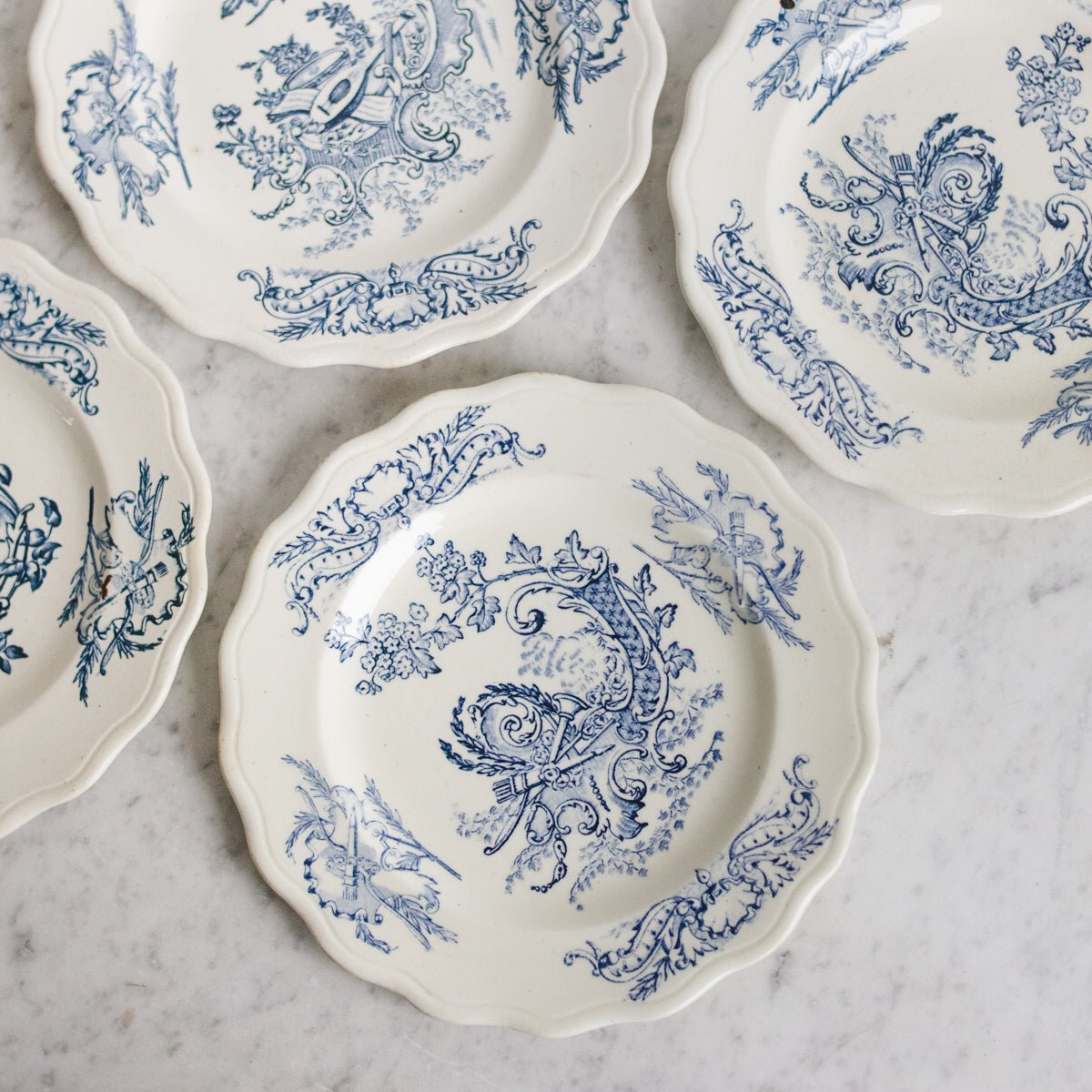 Louis XVI Transferware Salad Plate Set of 4 - elsie green - The French Kitchen