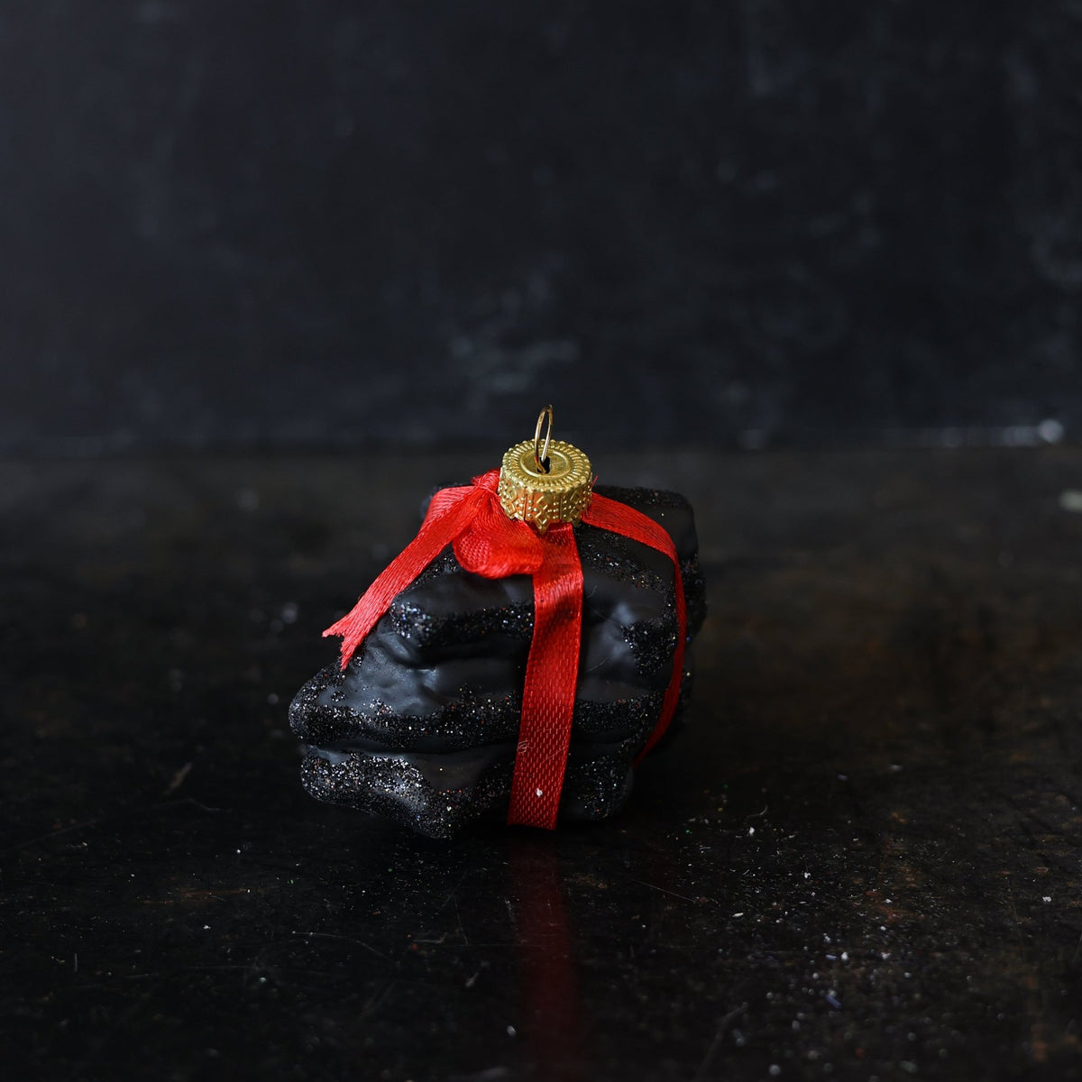 Lump of Coal Blown Glass Ornament - elsie green - decor